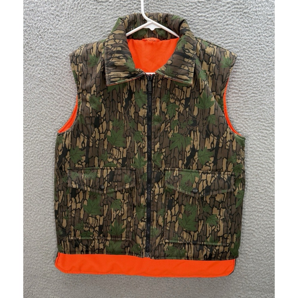 Vintage Winchester Vest Adult Small Camouflage Reversible‎ Trebark Camo 90s Y2K